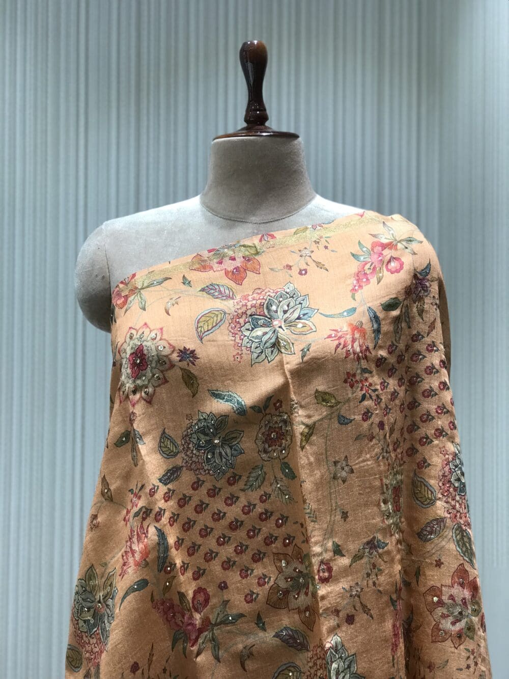 Printed Mukaish Dupatta | Tussar Silk