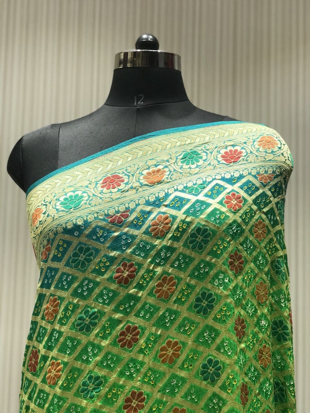 NEEMZARI MEENAKARI SILK BANDHEJ DUPATTA