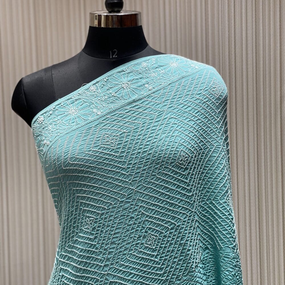 Pure Georgette Lucknowi Bandhej Dupatta