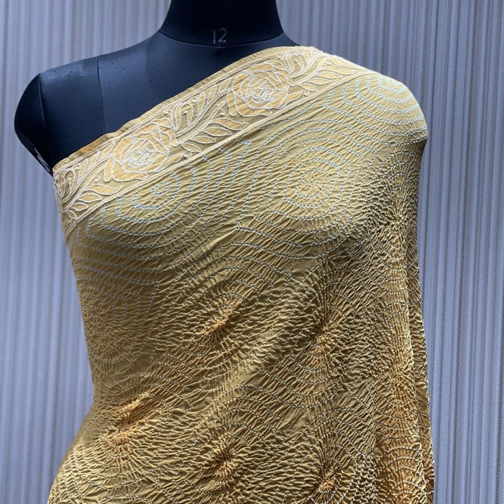 Pure Georgette Lucknowi Bandhej Dupatta