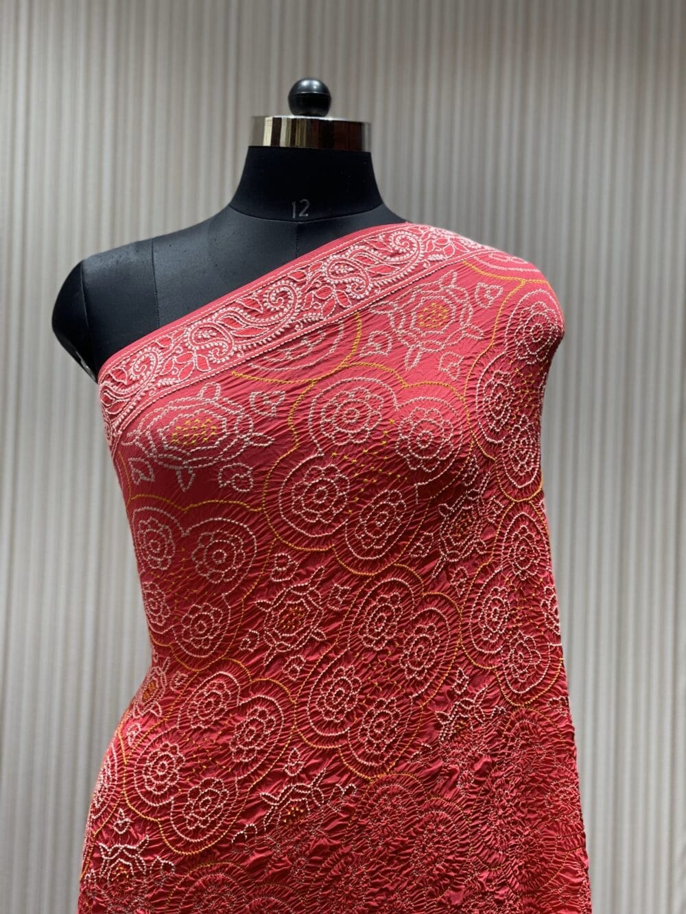 Pure Georgette Lucknowi Bandhej Dupatta