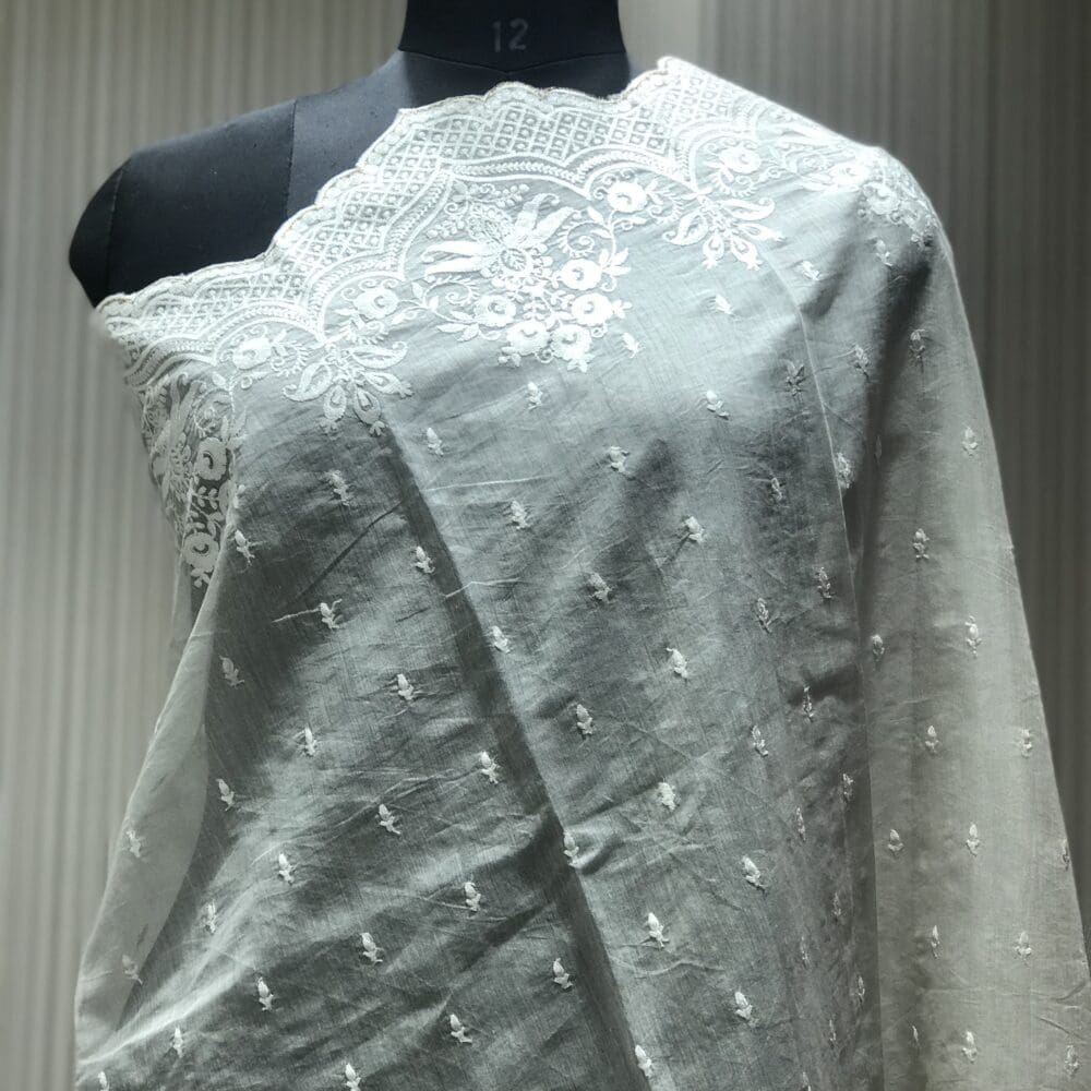 STC3363-CHANDERI EMB DYEABLE DUPATTA@2840-STC3363-2 Chanderi Embroidery Dyeable Dupatta