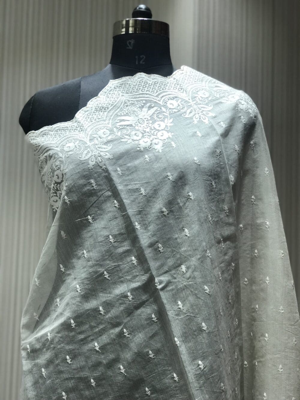 Chanderi Embroidery Dyeable Dupatta