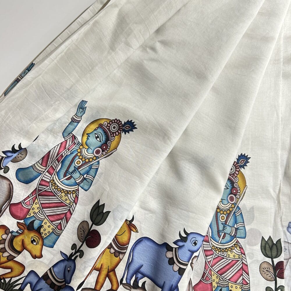 Silk Handloom Chanderi Krishna Print