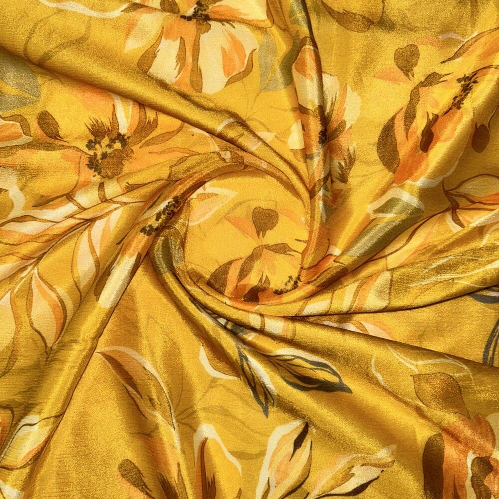 Yellow Floral chinon print