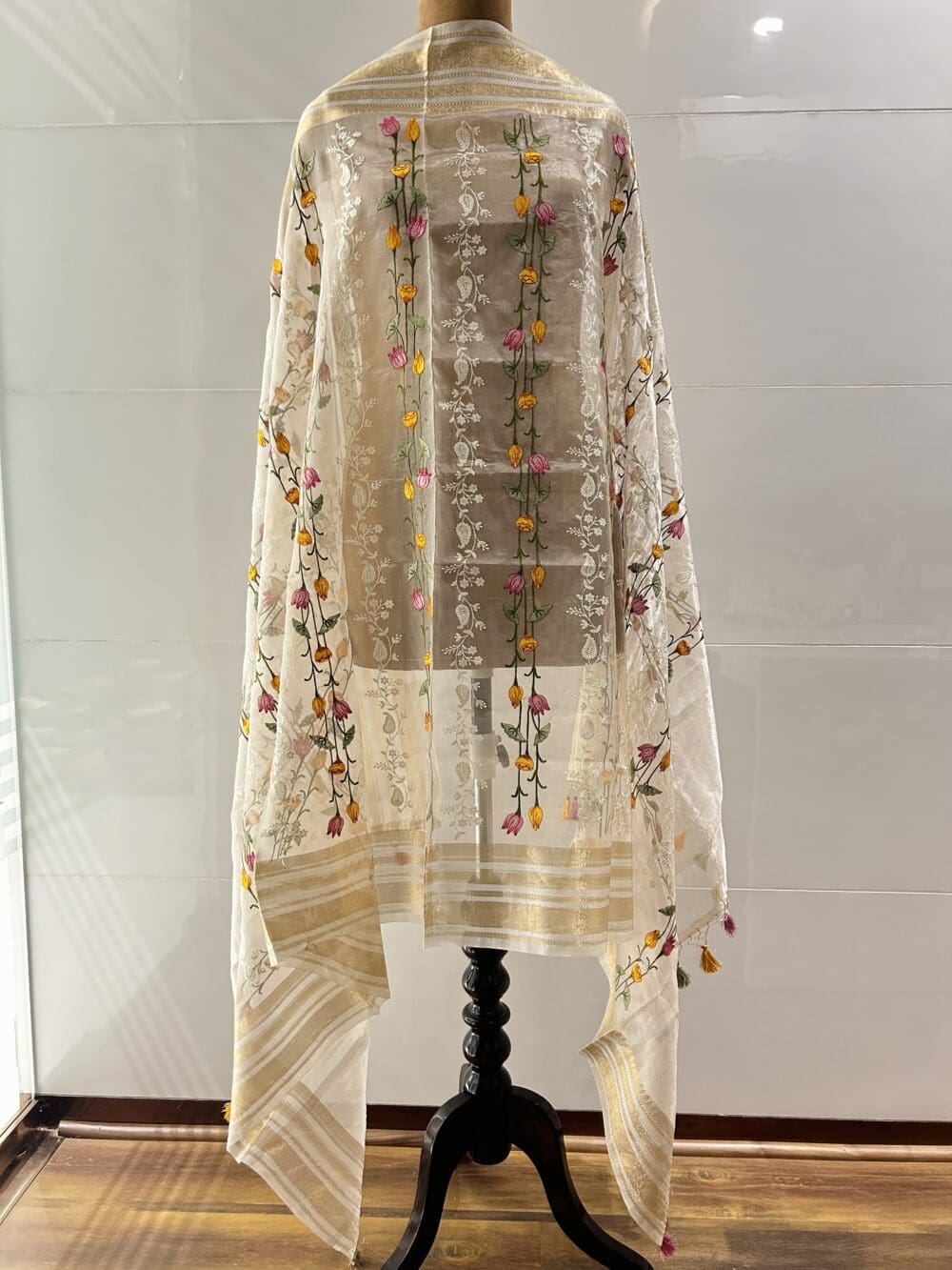 Floral Silk Tissue Dupatta