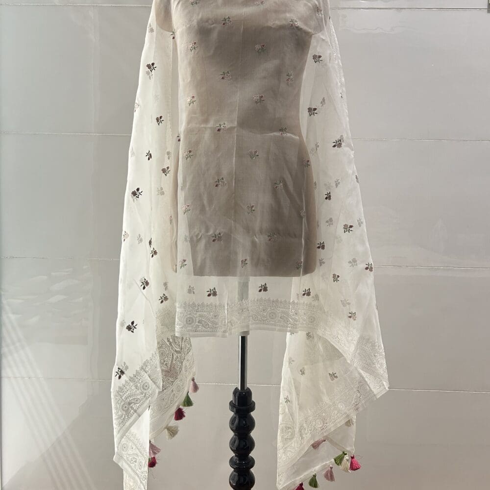IMG_2580 Silk Organza Floral Embroidery Dupatta