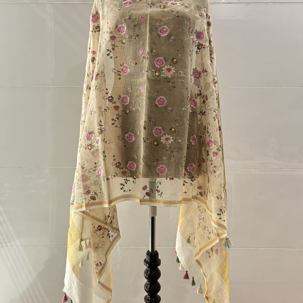 IMG_2573 Silk Organza Floral Embroidery Dupatta