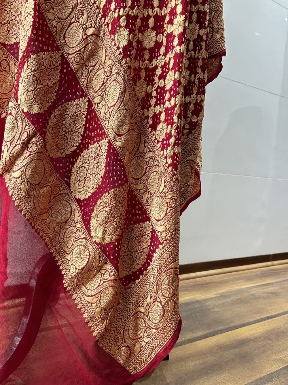 Neemzari Pure Bandhej Dupatta - Image 3