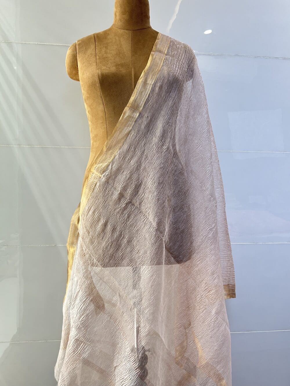 Crushed Silk Tissue Dupatta - Image 4