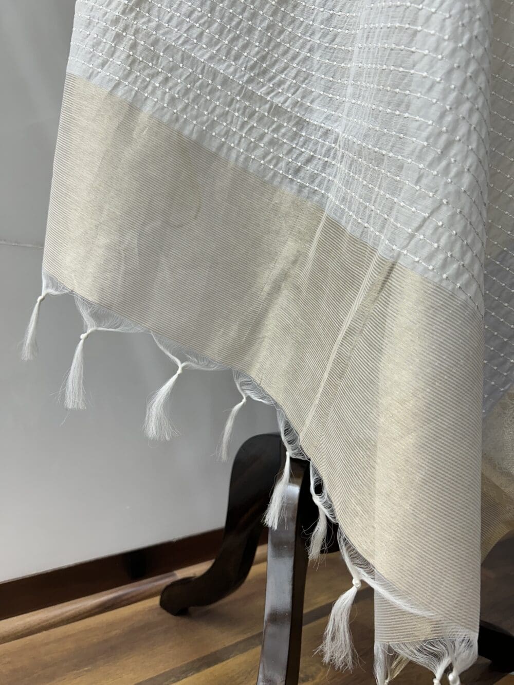 Embroidered Chanderi Silk Dupatta - Image 3