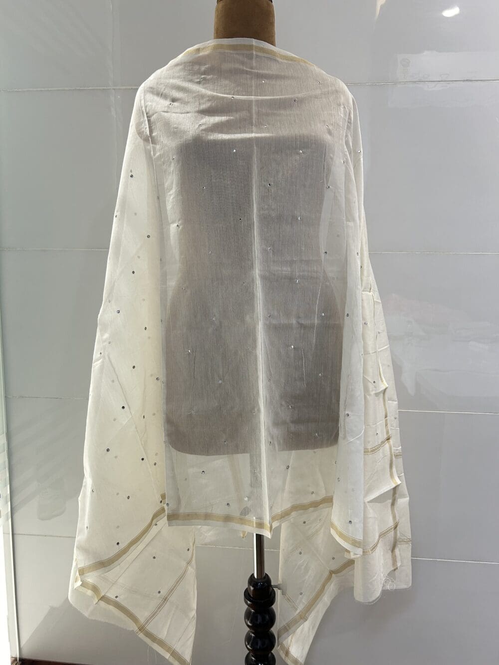 Chanderi Silk Mukaish Dyeable Dupatta