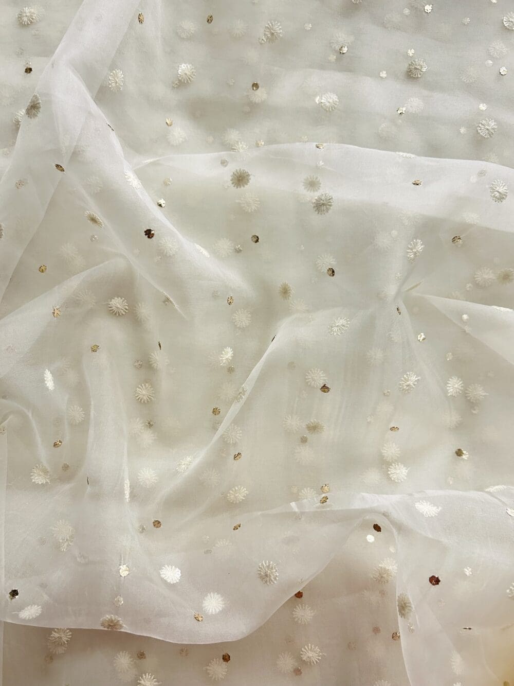 Silk Organza Mukaish Embroidery - Image 2
