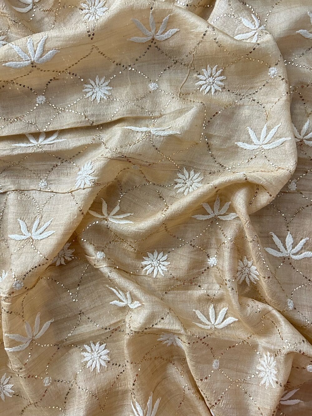 Silk Tussar Pure Lucknowi Mukaish - Image 3