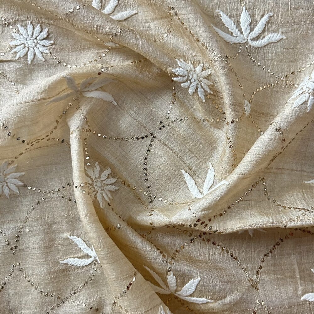 Silk Tussar Pure Lucknowi Mukaish