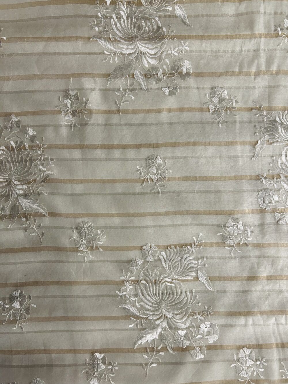 Silk Chanderi Tissue Stripes Embroidery - Image 3