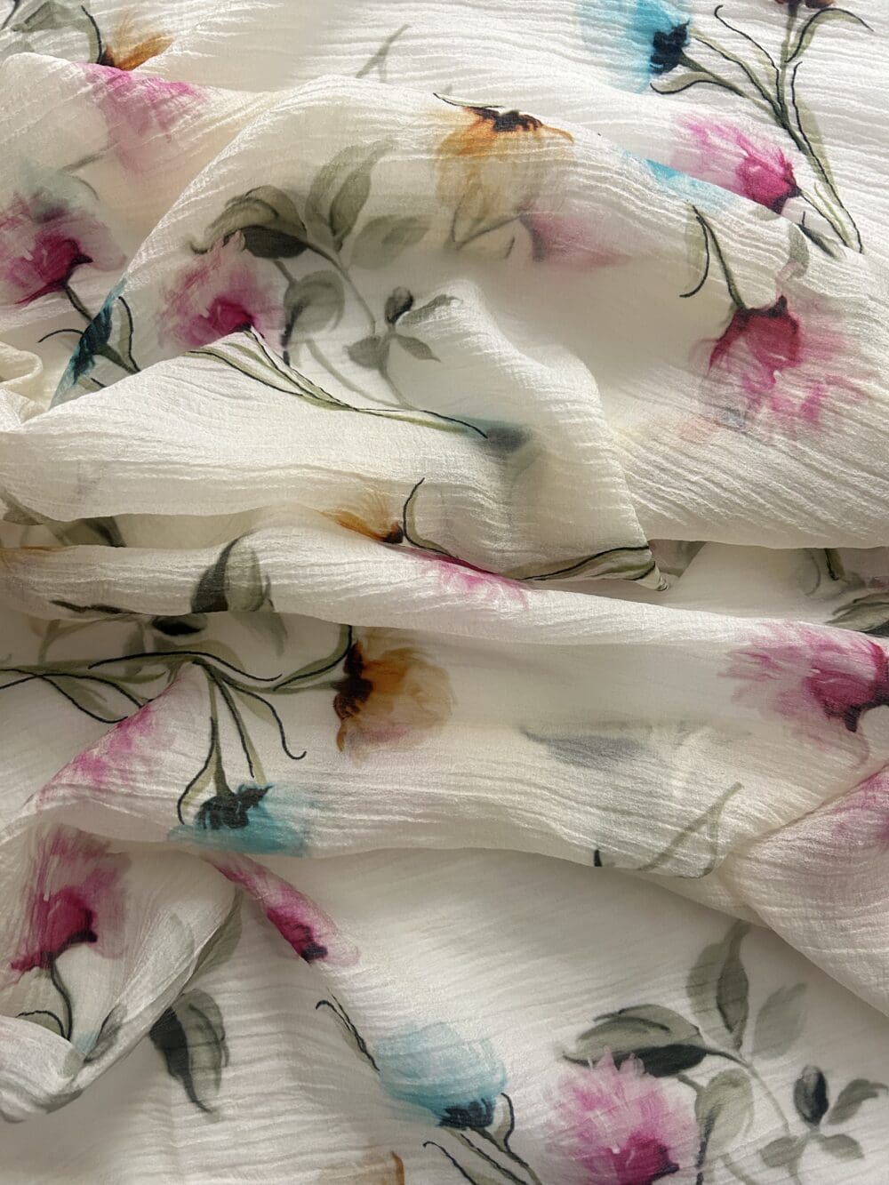 Pure Italian Silk Crush Chiffon Print - Image 2